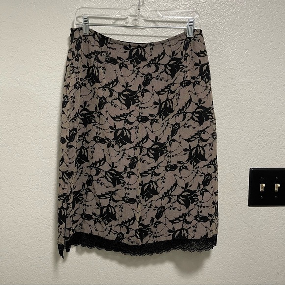 INC International Concepts Dresses & Skirts - NWT INC International Concepts Lace Print Brown and black Midi Skirt Size 12